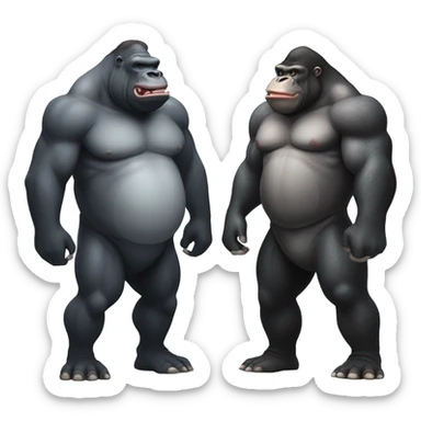Hippopotamus and gorilla  sticker