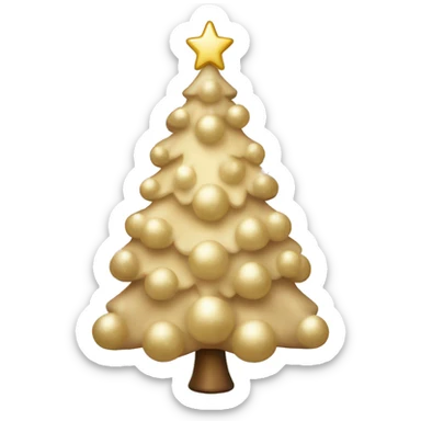 champagne colored christmas tree  sticker