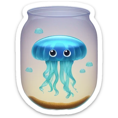 Jellyfish in a fishbowl sticker