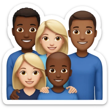 One white woman and six black men sticker