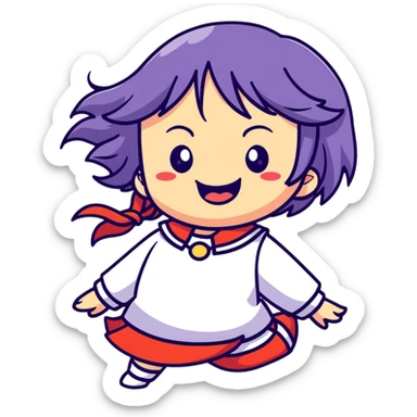 magical heroine chibi emote laughing with eyes closed sticker