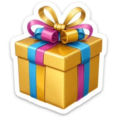 Golden heart with gifts sticker