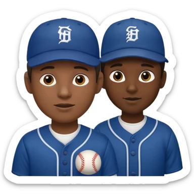 emoji estilo iOS de pelotero y coach de baseball hablando sticker