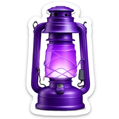 Realistic camping purple lit camping lantern lisolated. sticker