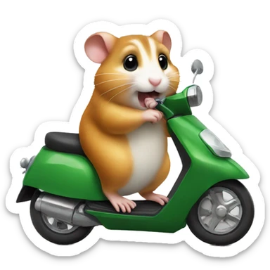 A hamster in italy on a scooter sticker
