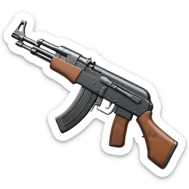 Ak 47 gun emoji in realestic and tilt it with some angle sticker