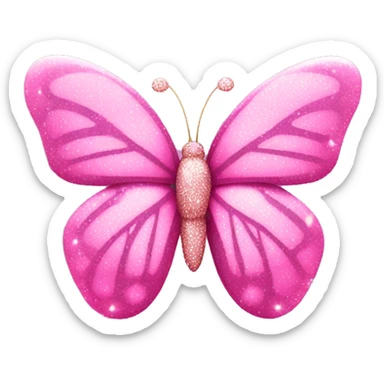 Sparkly pink butterfly  sticker