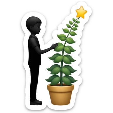 silhouette of a small figure growing into a tall one sticker