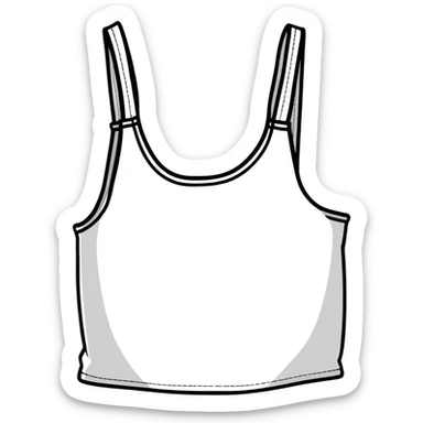 Black Strappy crop tank top  sticker