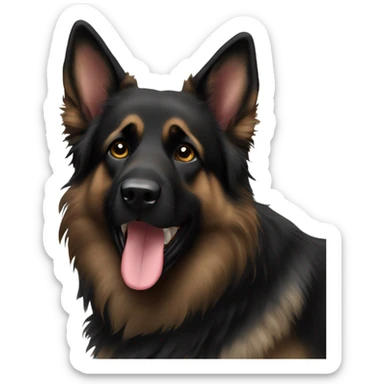 Mostly black long hair German shepard sticker