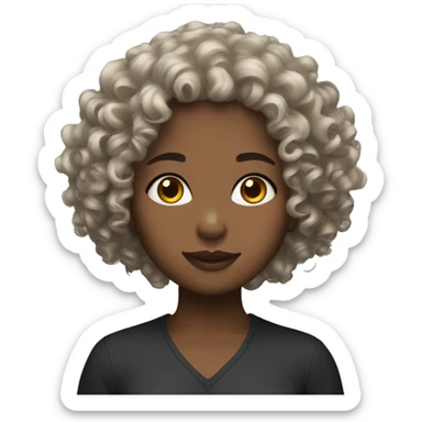 Girl curly hair sticker