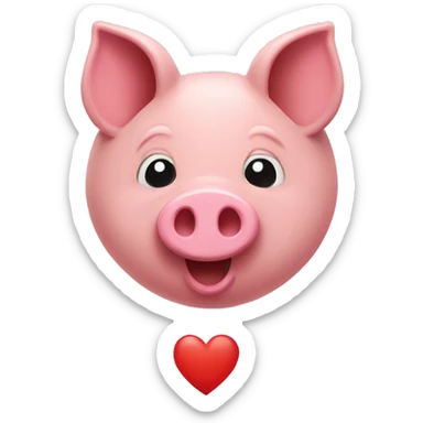 Heart oink sticker