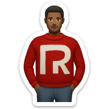 Harry Potter red knitted sweater with a letter R sticker