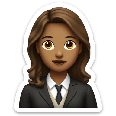 Long brown haired girl lawyer sticker