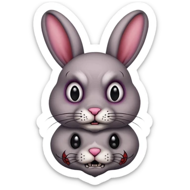 tattooed-scary-looking-bunny-with-heavy-face-tattoes sticker
