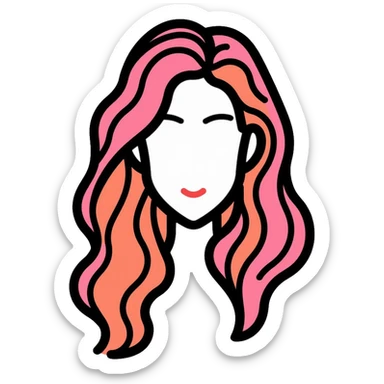 stylish hair, beautiful hairstyle sticker