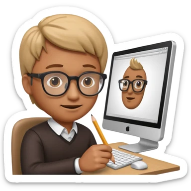 3D imoji of man who is graphics design sticker