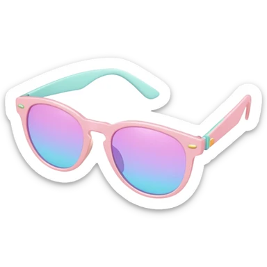 A colorful pair of Pastel sunglasses (aesthetic, loose object, apparel), 3/4 angle sticker