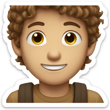 brown hair brown eye boy with cute smile  sticker