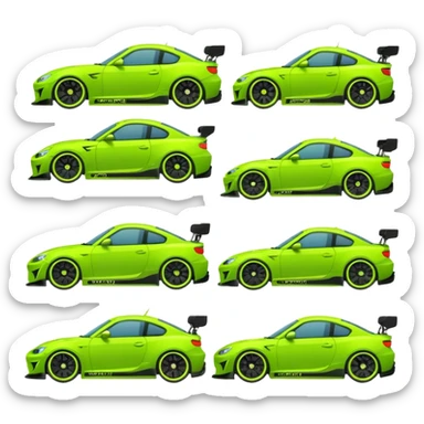 Emoji pack for R2 motorsport company, drift builds, motorsport parts, lime theme, just text sticker