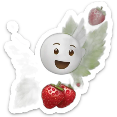 round and ripe berries with angel wings sticker