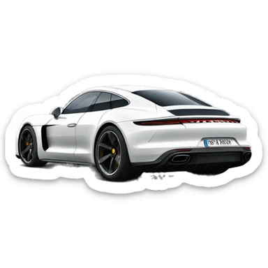 White porshe taycan back perspective  sticker