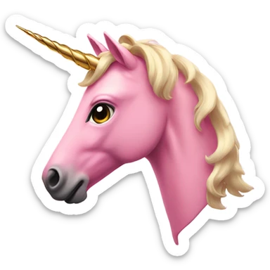 Pink unicorn with gold hoves  sticker