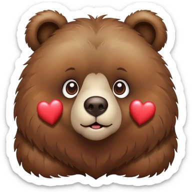 Bear with hearts in eyes sticker