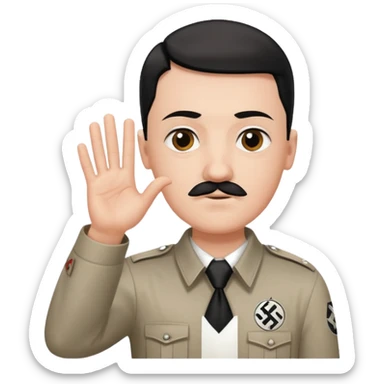 Hitler salute with nazi symbol on shirt sticker