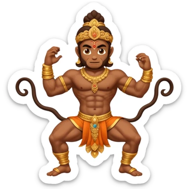 Hanuman ji catching his gadha sticker