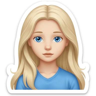 An bloude girl teen-adoult very  long hair sticker