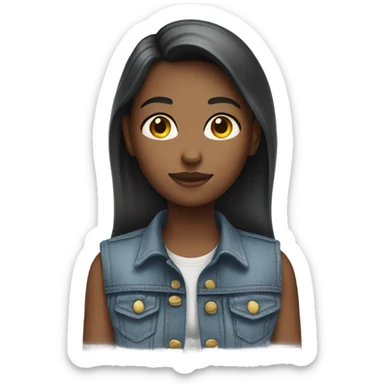 Girl with a Jean vest sticker