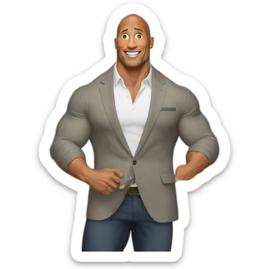 Dwayne Johnson asks himself a question sticker