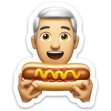 Man sucking on a hotdog sticker