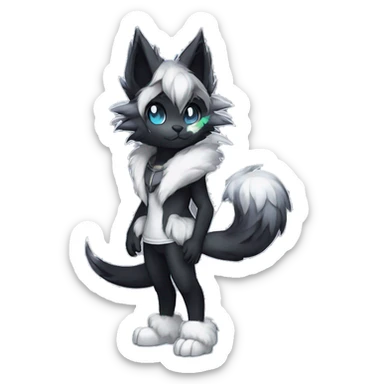 Anthro-Edgy-Cool-Dark-Contrast-Colors-Fantasy-Fur-Sona-Chibi-Shiny-Fakémon-Hybrid full body sticker