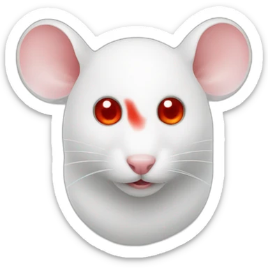 white Mouse red eye sticker