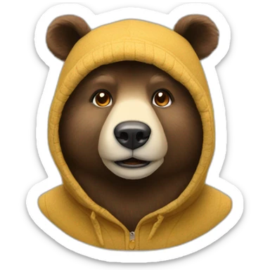 bär mit mütze sticker
