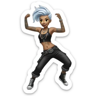 Dancing Platinum punk rock heavily traditional tattooed woman sticker