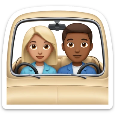 Two people in a car sticker