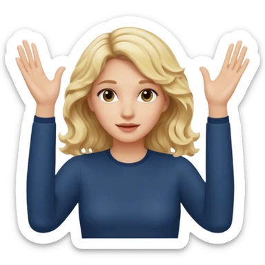 It wasn’t me, blonde wavy hair hands up sticker