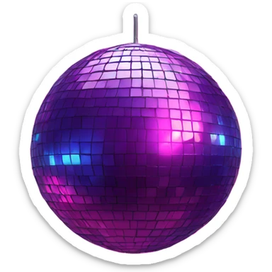 Neon disco ball sticker
