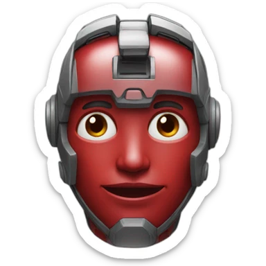 ai bot red color scheme sticker