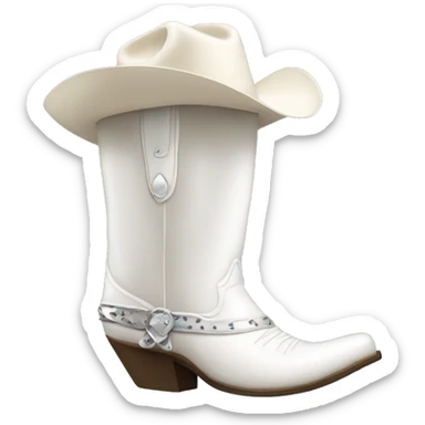 white cowboy boot  sticker