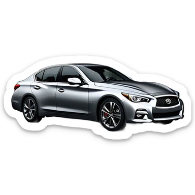 Infiniti Q50 2015 Grey next to a BMW M340I sticker