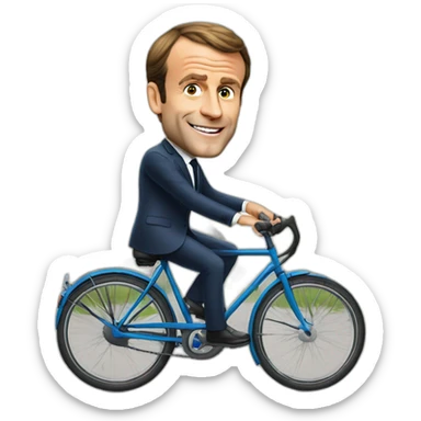 Emmanuel Macron ride a bike  sticker