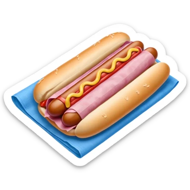 hotdog with napkin blue (#00A3E0) and red (#F9423A) sticker