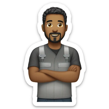 Mechanic with black short hair and goatee  sticker