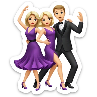 two caucasian people dancing in the club sticker