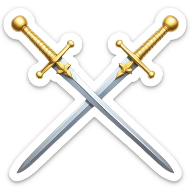 gold crossed swords sticker