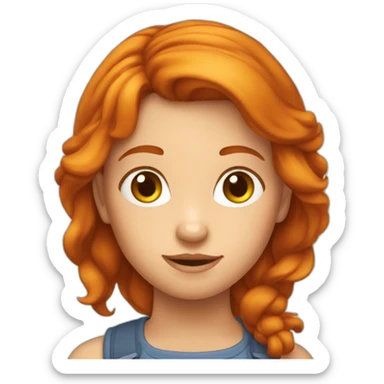 Une fille rousse folle sticker